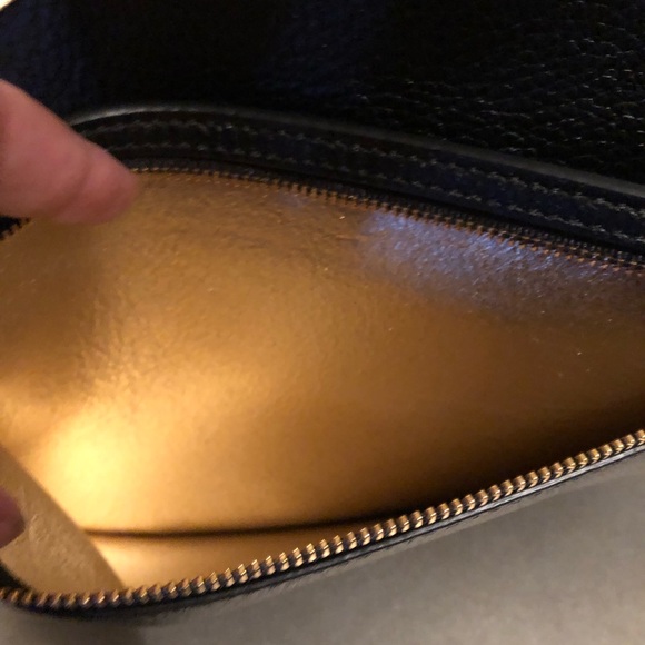 Tory Burch black pebbled leather tote and pouch. - Picture 5 of 7